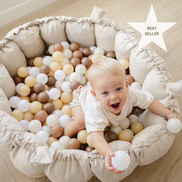Plush Organic Linen Playmat | Oat | Little Luxury
