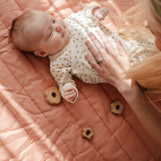 Organic Linen Signature Baby Playmat Melon
