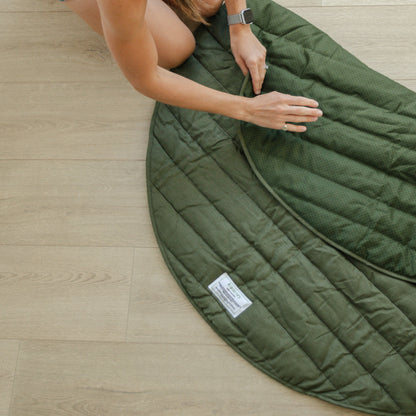 Organic Linen Signature Baby Playmat Olive